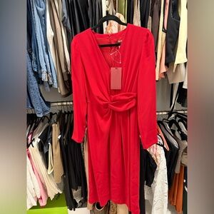MaxMara Vibrant Red Long Sleeve Dress
